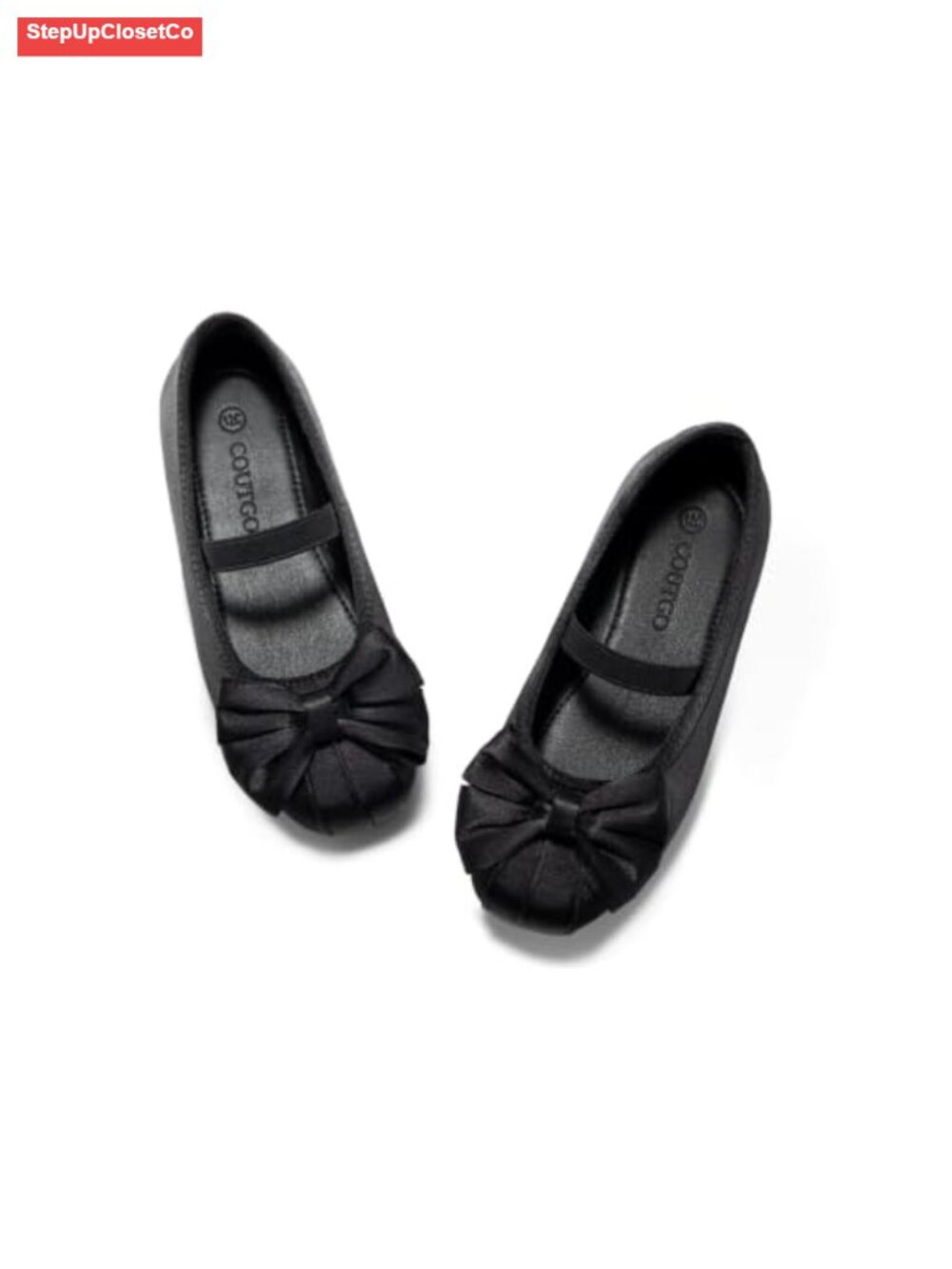 Girls Satin Ballet Flats Square Toe Bow Mary Jane Dress Shoes
